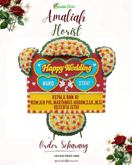 Papan Bunga Pernikahan Gonggang